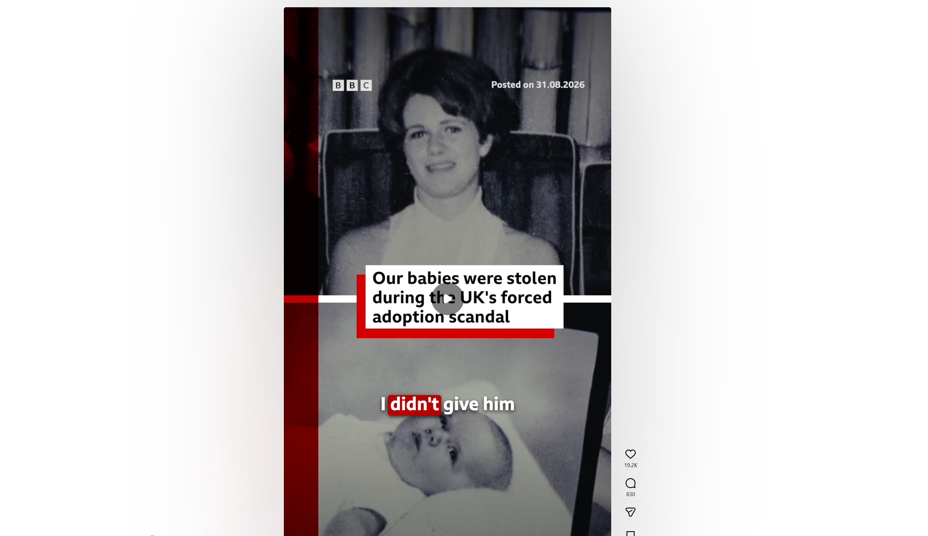 Stolen Babies - BBC Scotnews Instagram poster