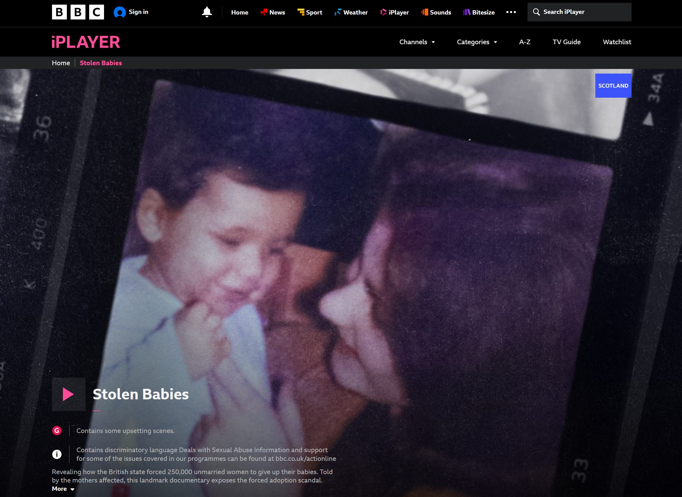Stolen Babies - iPlayer poster